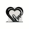 Heart-Shaped Wrought Iron Napkin Holder for Home Decor