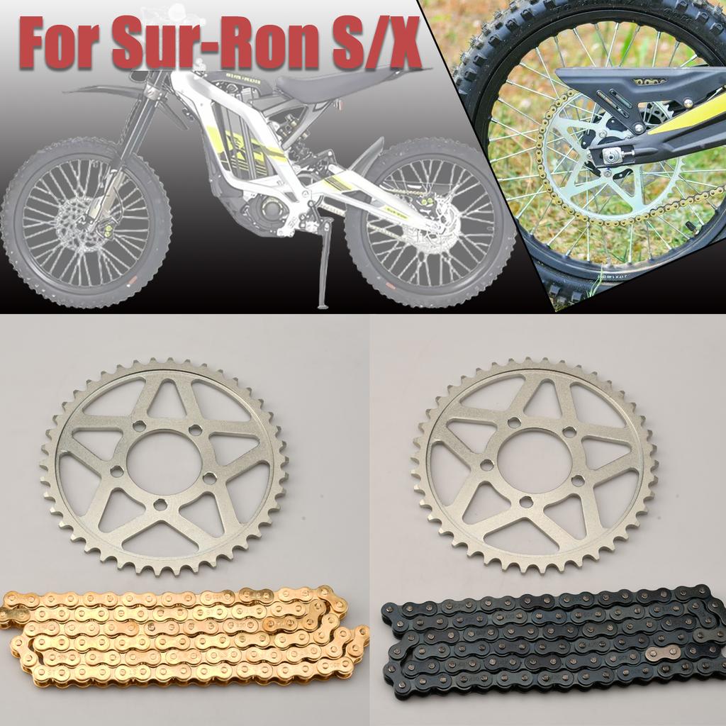 Für Sur-Ron Surron Light Bee S X Elektromotorrad 42Z 48Z 58Z Kettenradscheibe 102L 106L 112L Kette Offroad Motorradteile