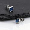 Hiphop Enamel Stud Earrings for Men Boys,Blue Black Stone Irregular Metal Piercing Stud Earring,Simple Unisex Chic Jewelry Gift