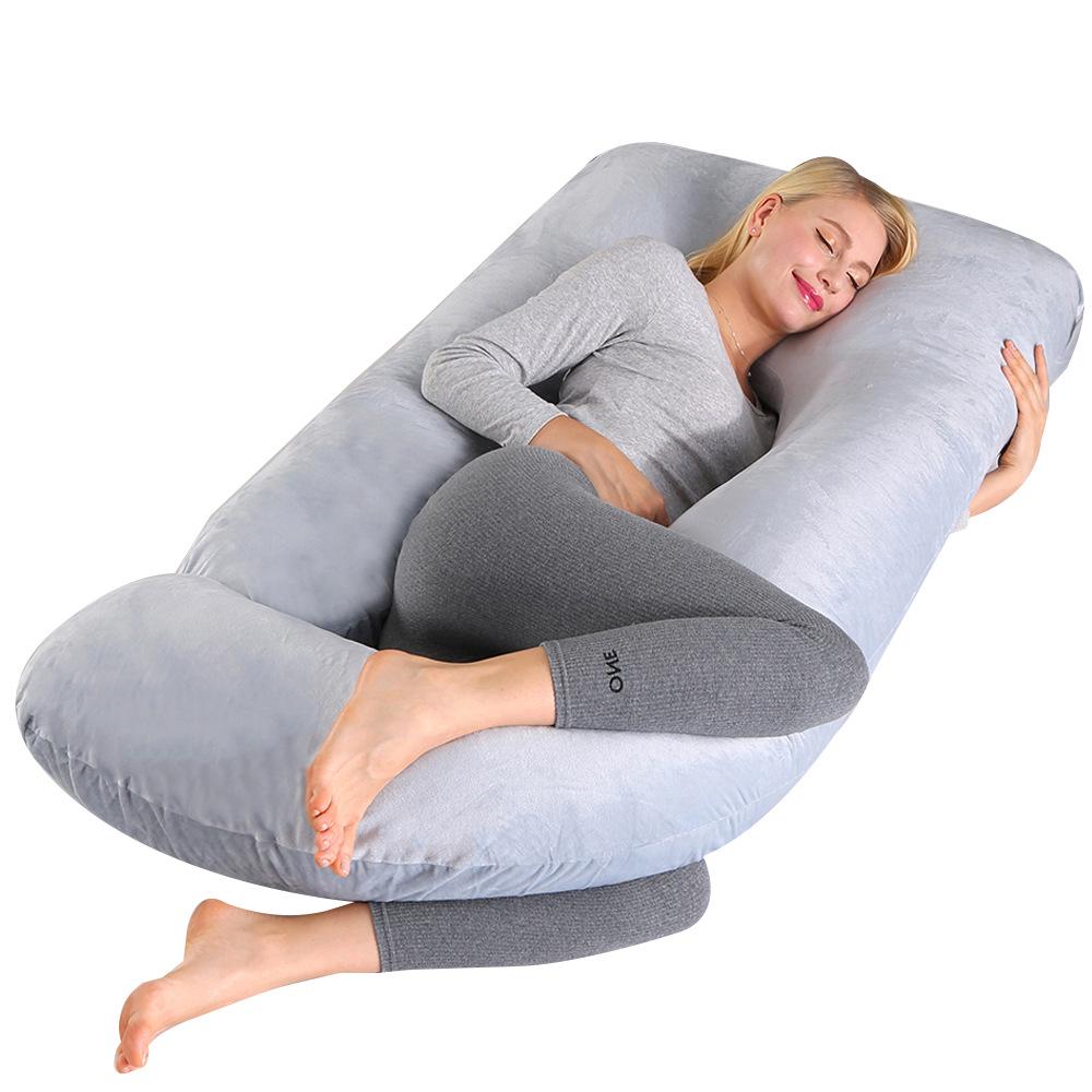 High-Density Solid Color Maternity Pillow for Pregnancy, Side Sleeping, Breastfeeding, and Headboard Support