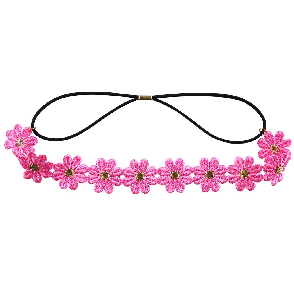 Daisy Flower Headband Sunflower Crown Hair Wreath Bohemian Floral Headpiece for Spring Tourism Wedding Festivals Party