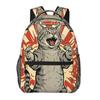 Catzilla Japan Cat Kitten Lover Student Backpack School Bag Hiking Travel Daypack for Men Women Fashion Bookbag Shoulder Bags