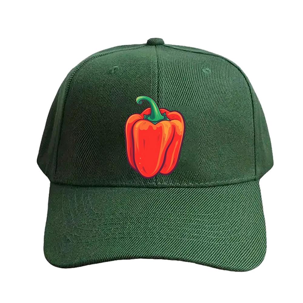 Vibrant Bell Pepper illustration for Gardening Woman Man Baseball Cap Adult Adjustable with Curved Brim Hiking Fishing Hat