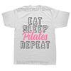 Funny Eat Sleep Pilates Repeat Pink Cute T Shirts Cotton Short Sleeve Gifts Mens Clothing Fashion Casual Loose Oversized T Shirt
