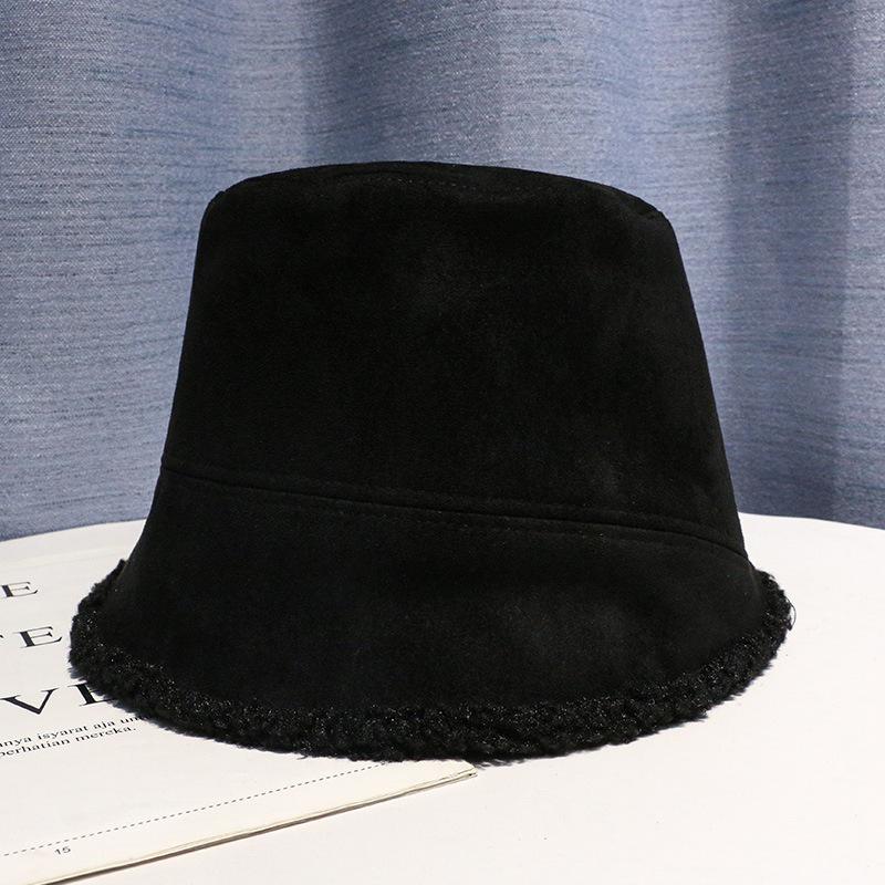

Шляпа Женская Осенне-зимняя Ins Замшевая Шляпа-ведёрко в корейском стиле Универсальная Теплая шляпа-панама из овечьей шерсти Мужская M（56-58cm）