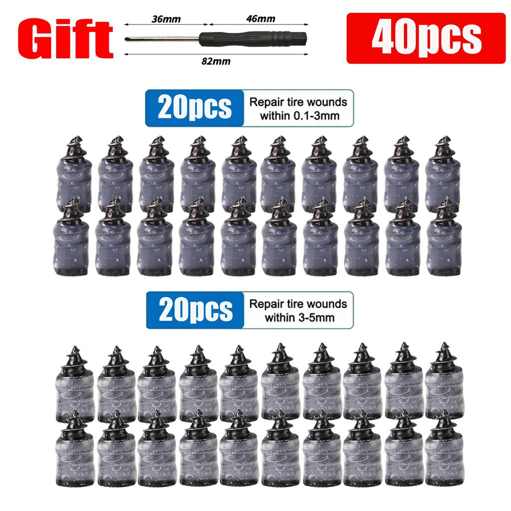 Car Tyre Repair Rubber Nail Car Wheel Punctures Screws Car Tire Repair Kit Car Motorcycle Tire Puncture Repair Screws Tool Valve Stems 1
