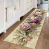 Floral Pattern Runner Rug Vintage Flowers Print Home Decor Long Carpet Soft Non-slip Floor Mat for Hallway Bedroom