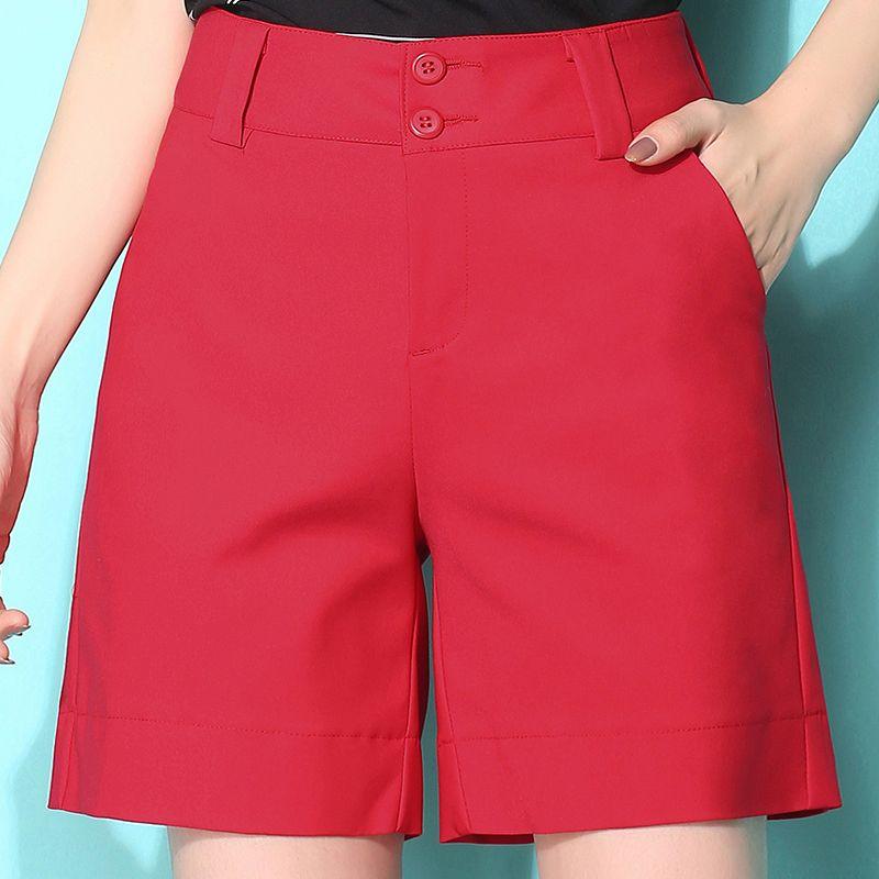 

Женские повседневные шорты с широкими штанинами в корейском стиле для полных девушек Red S