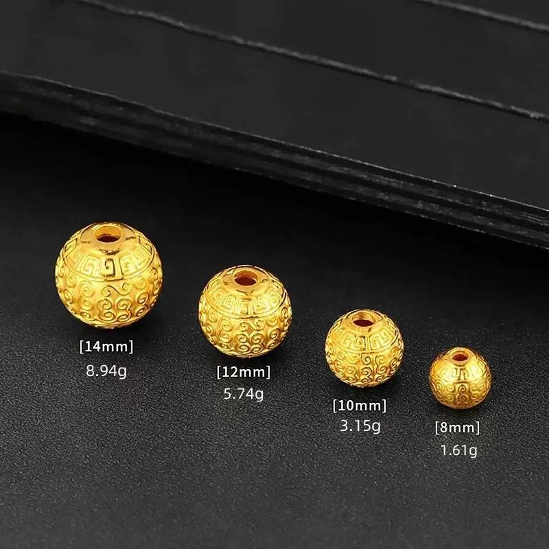 Gold Plated Auspicious Cloud Beads Bracelet with Six-Character Mantra - Handmade Luxury for Men and Women