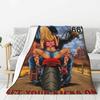 Custom 3D Print Motorcycle Ride Route 66 Blankets Comfortable Flannel Winter US Numbered Highways Throw Blanket Home Bedroom
