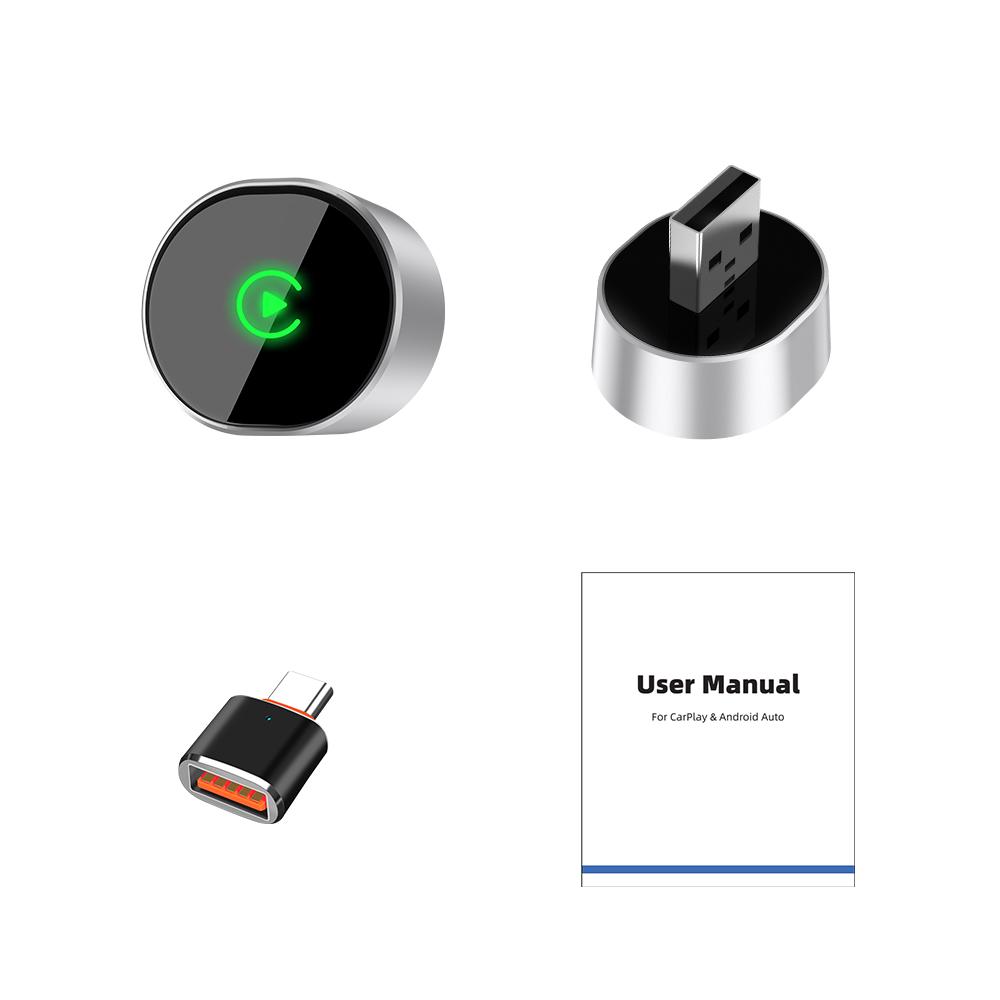 2-в-1 Автомобильный AI Бокс Проводной к Беспроводному CarPlay Plug & Play WiFi 5,8 ГГц Bluetooth 5.0 Смарт-Донгл Android Auto Мини-Адаптер 2.95CM*2.58CM*2.46CM