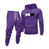Men's Printed Hooded Sweatshirt And Sweatpants Casual Sports Suit
