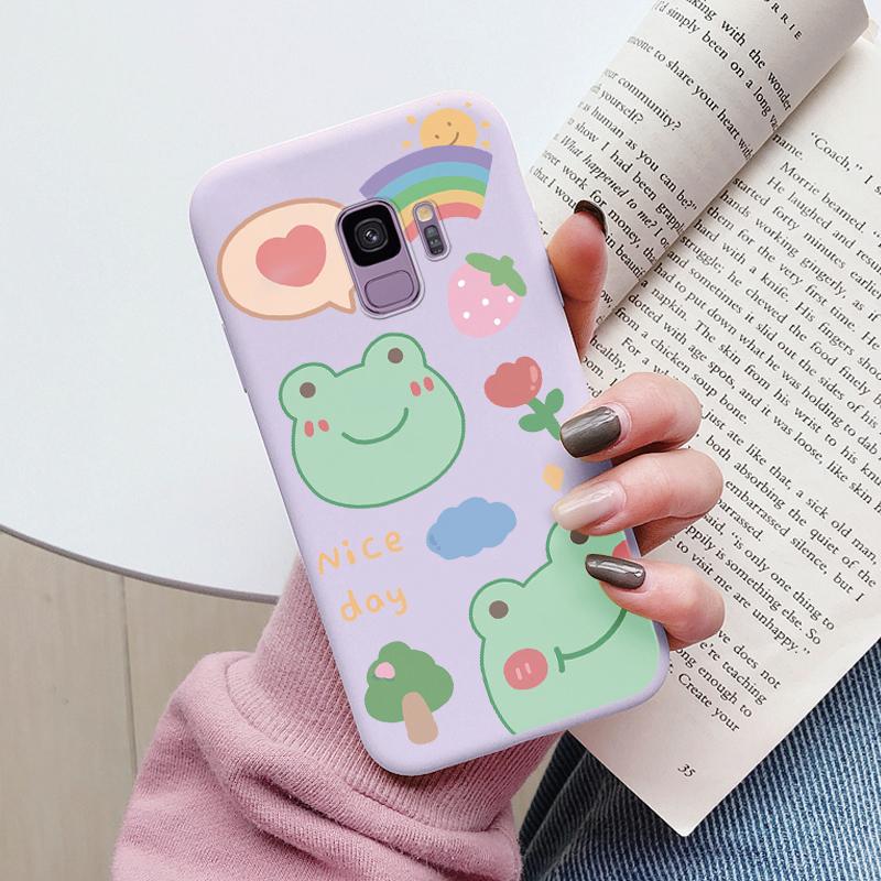 For Samsung Galaxy S9 S 9 Plus Cover Cute Cartoons Heart Cat Soft Silicone Shockproof Phone Case For Samsung S9 S9+ Funda Bumper