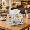 1pc Vintage Paris Sunflower Tissue Box | Multi Functional Napkin Dispenser, Two Sizes Available Suitable for Home, Parties, Car Decoration Shabby Chic