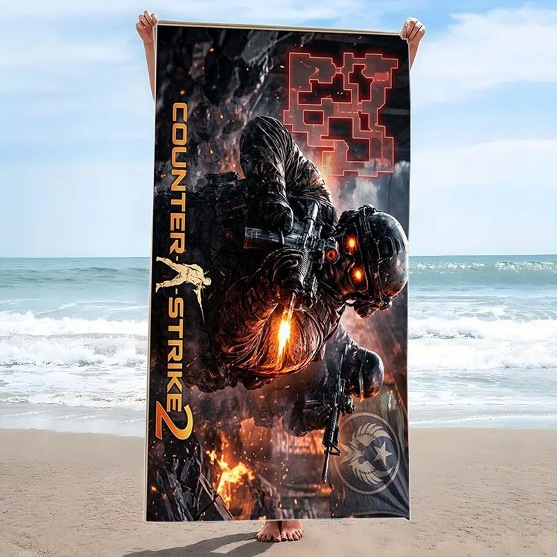 csgo Print Beach Towel, Large Soft Quick Dry Towel for Beach Camping Swimming