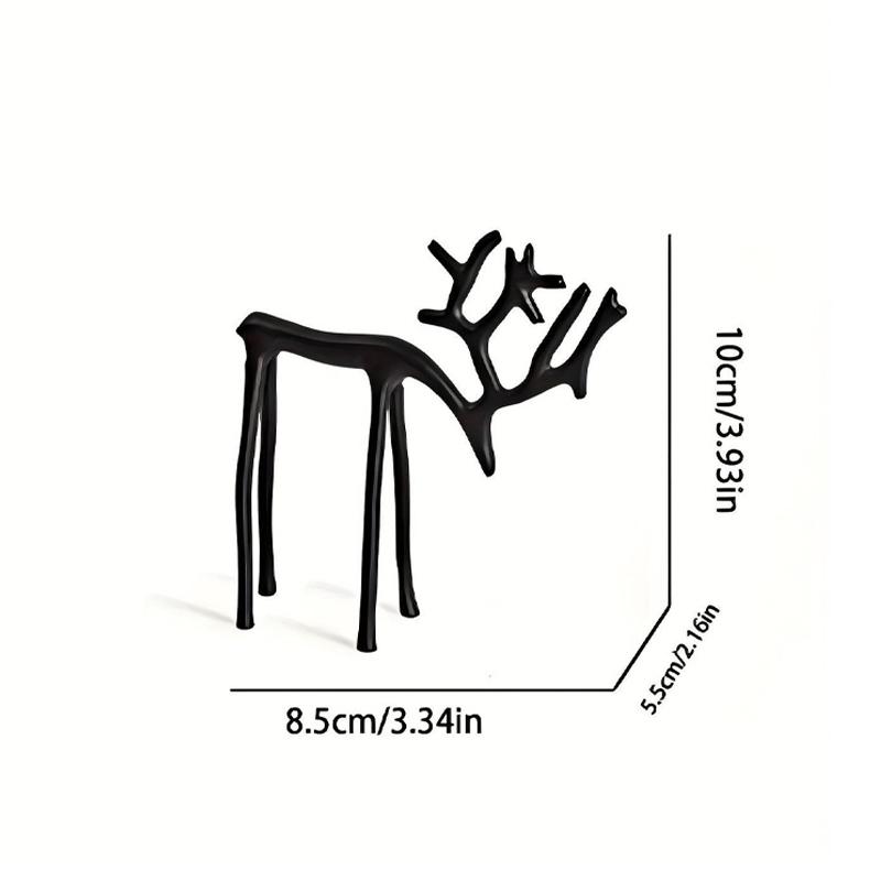 Черные статуэтки северных оленей Современные рождественские настольные центральные элементы Элегантные металлические фигурки лосей для декора гостиной, спальни и офиса