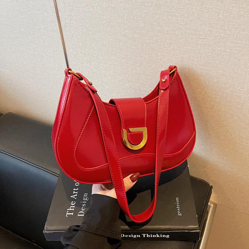 Podzimní nová taška přes rameno crossbody módní jednoduchá podpažní taška nová dámská nová taška ve tvaru půlměsíce dámská taška
