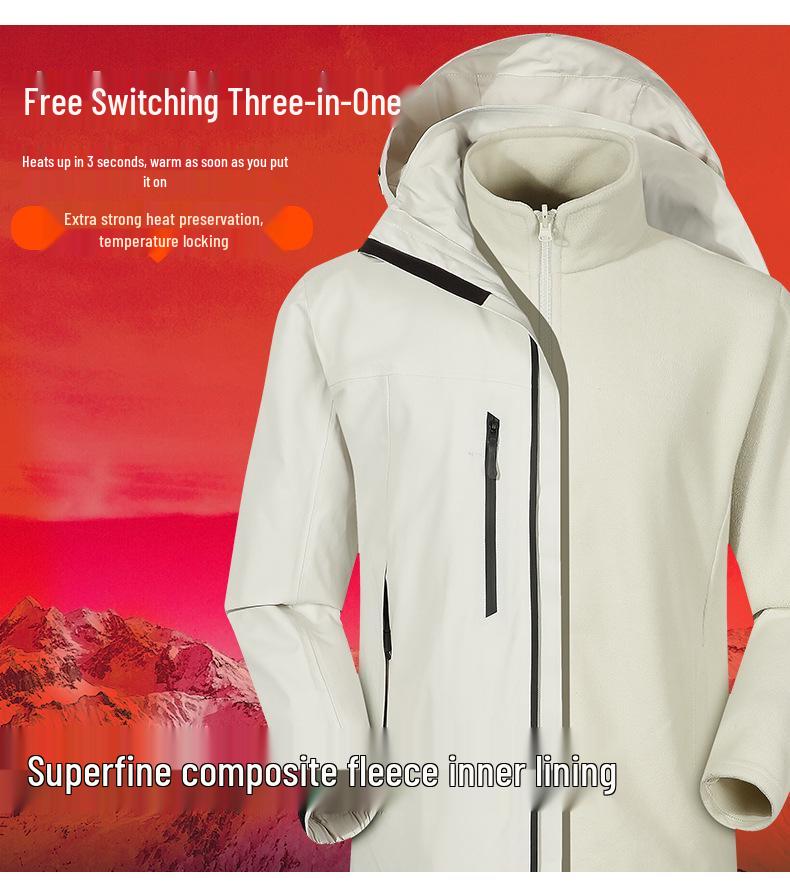 Bird's House Group Unisex Three-in-One Windbreaker Jacket - Water-resistant, Heat-Sealed, Print Logo, Ideal for Outdoor & School Use