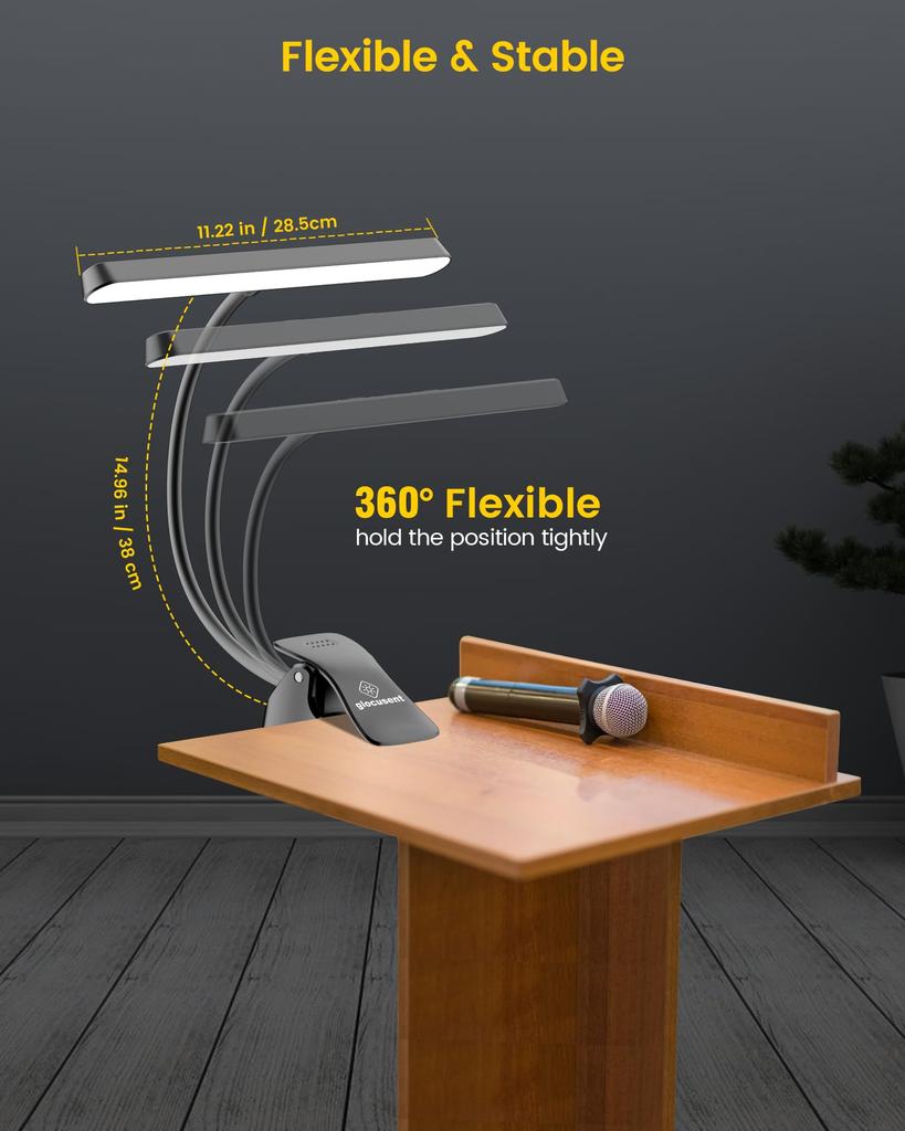Glocusent Piano Light with 3 Color Temperature 5 Brightness Memory Eye 57 LED Up to 140 Hours of for and Other Instrument Practice Clip-on & Levels,
