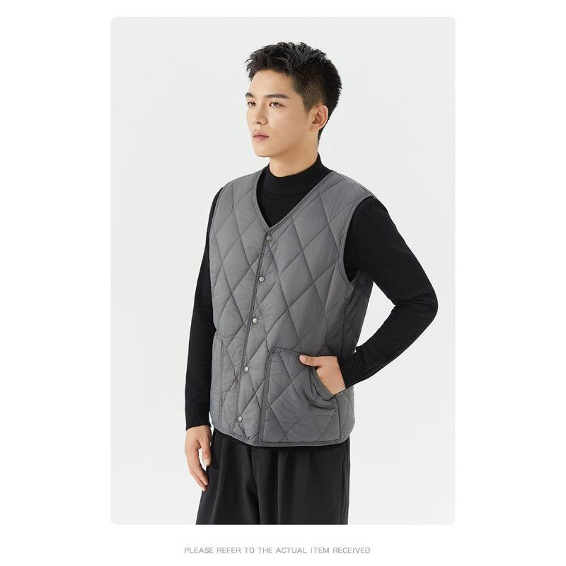 Velvet Thickened Cotton Vest Men's Thermal Vest Short Style Inside and Outside Student Vest