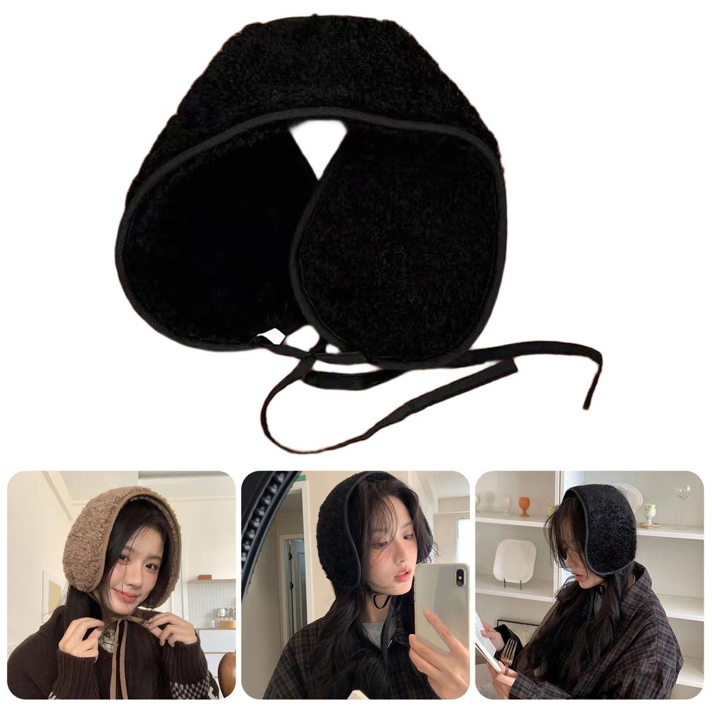 Lovely Short-fleeced Tie EarMuffs for Women and Kids Ear Warmer Headband for Winter Christmas New Year Gifts