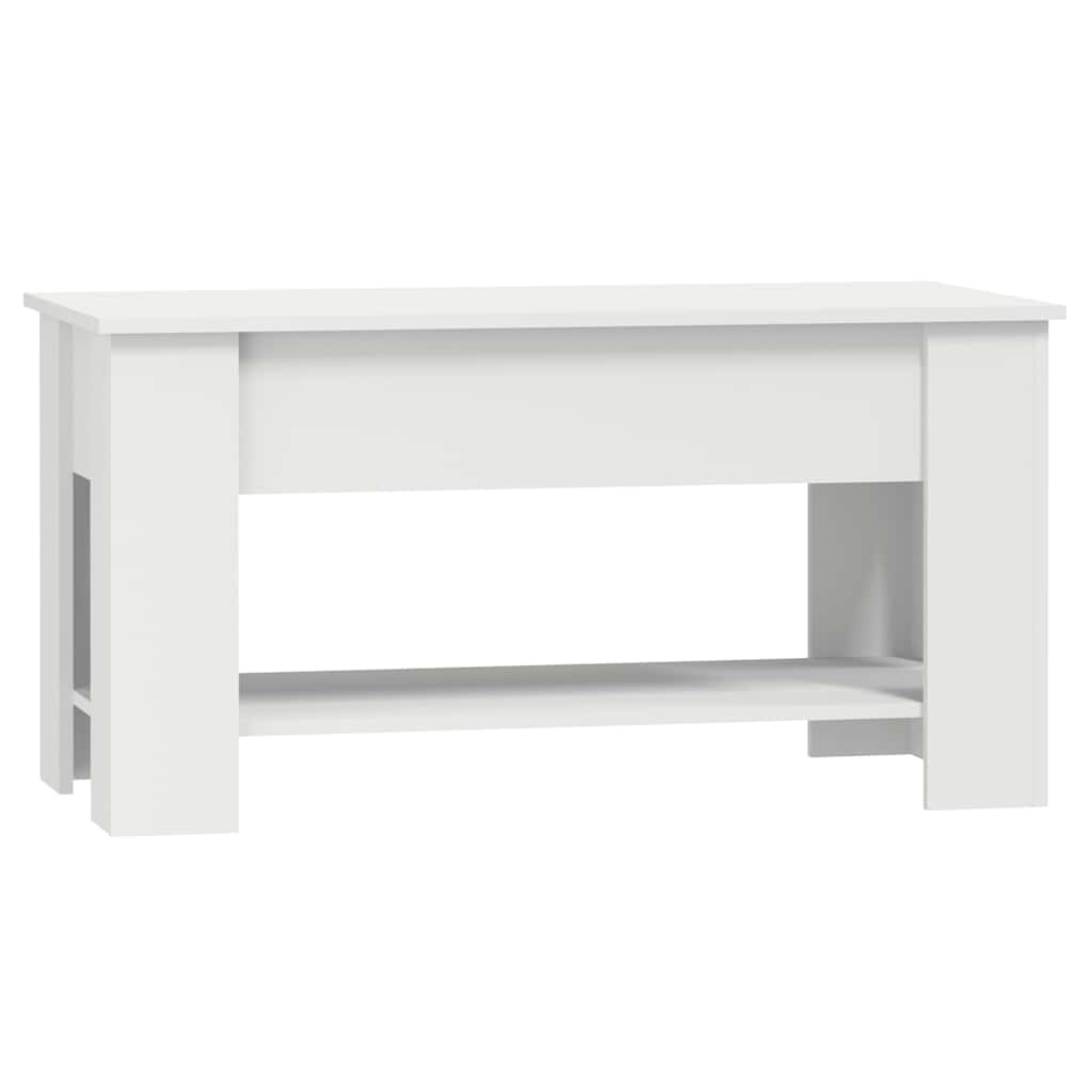 Vidaxl Coffee Table, White, 101X49X52 Cm, Wood-Based Material
