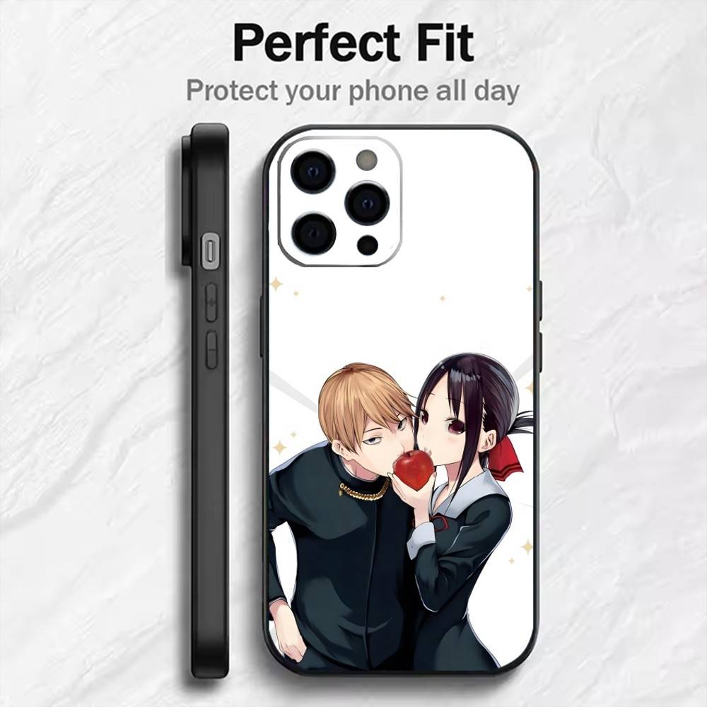 

KLIW Kaguya с M-Miyuki Чехол для телефона для iPhone 17, 16, 15, 14, 13, 12 Plus, Max Мягкий силиконовый Черный чехол iPhone12PROMAX