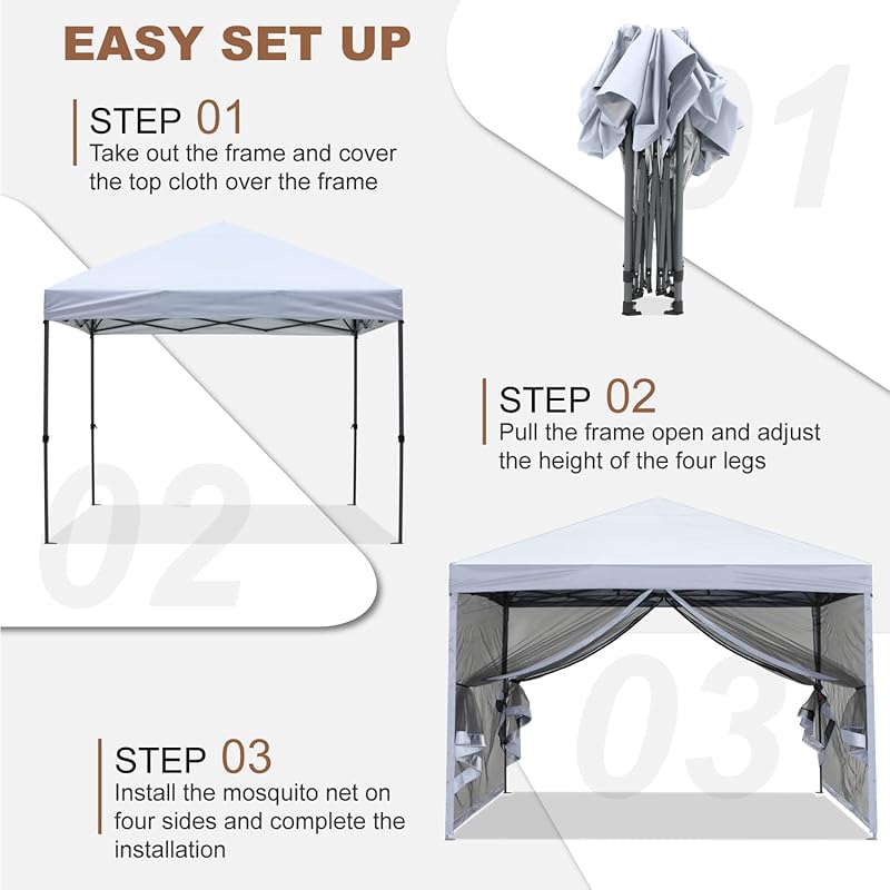 Master canopy (MASTERCANOPY) one touch tarp tent mesh set 3 stage adjustment UV cut Water resistant steel camp outdoor one touch tent With 2 pieces of