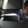 Car Tissue Holder Back Seat Car Back Seat Headrest Tissue Boxes Travel Napkin Dispenser PU Leather Box Portable For Storage In
