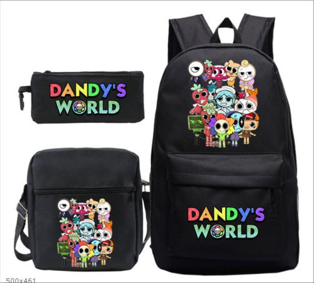 Anime Cartoon Backpack Sprunki Large Capacity Primary School Student Schoolbag Satchel Pencil Case