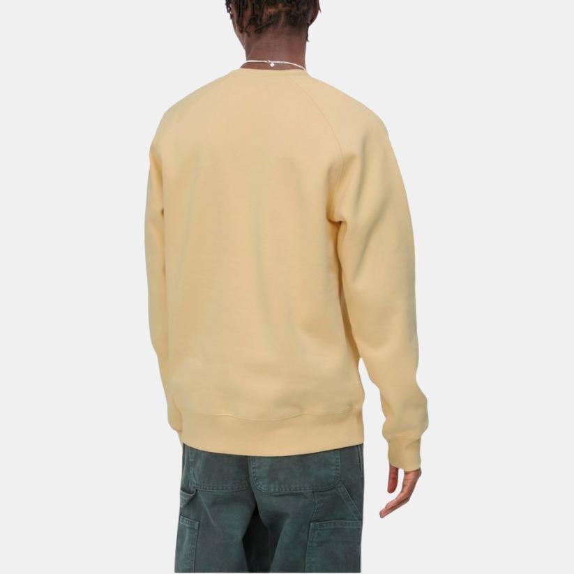 Carhartt WIP SS23 Logo Print Pullover Crewneck Sweatshirt Men Sweatshirt Yellow I026383-1NS-XX