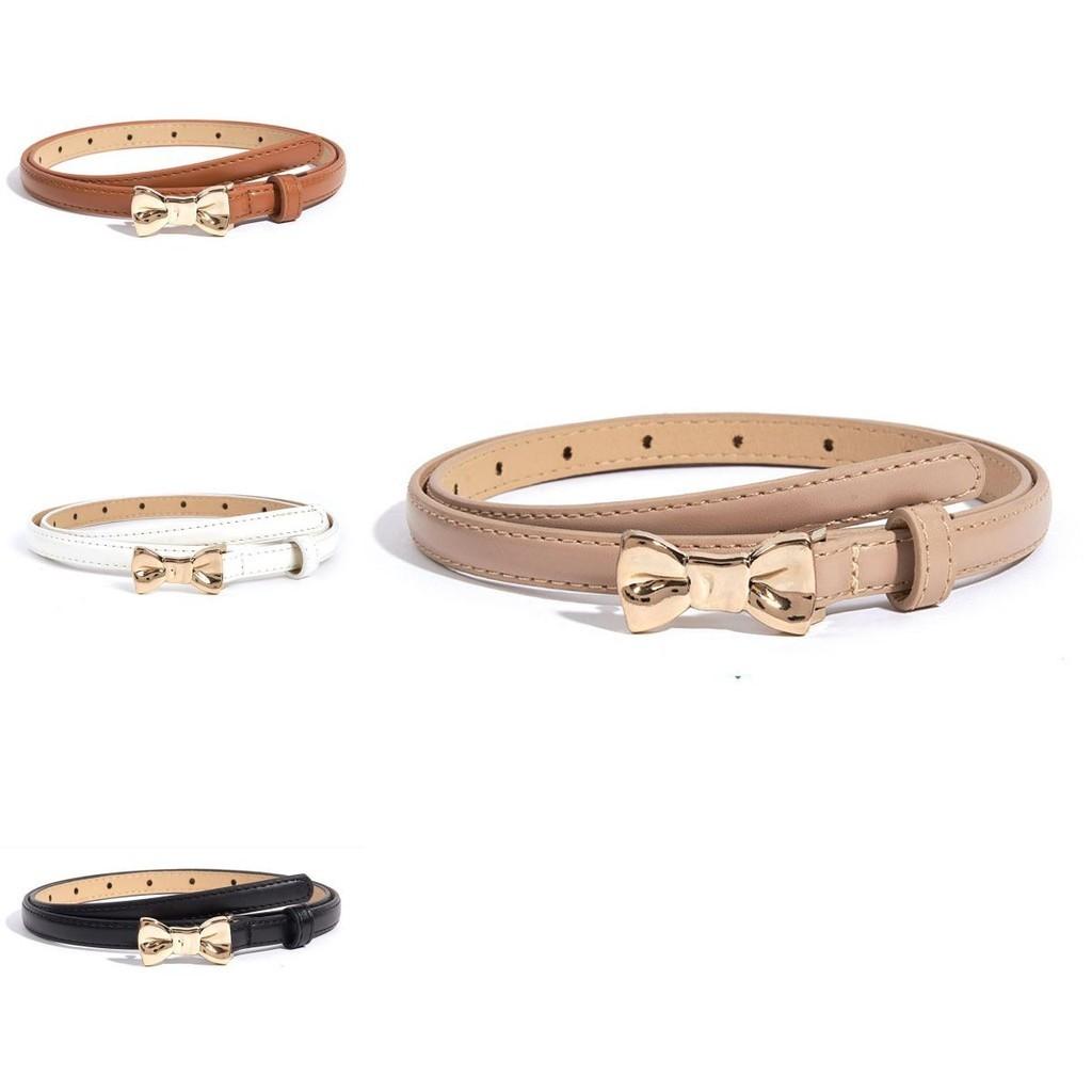 Stylish Pu Leather Waist Belt With Alloy Buckle Butterfly Knot Design For Women