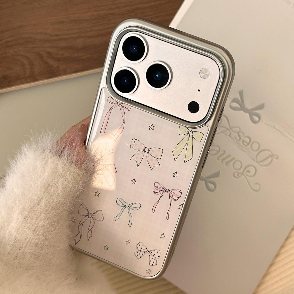 Cover Colorata con Fiocco per iPhone 16, iPhone 17 e iPhone 17 Pro Max