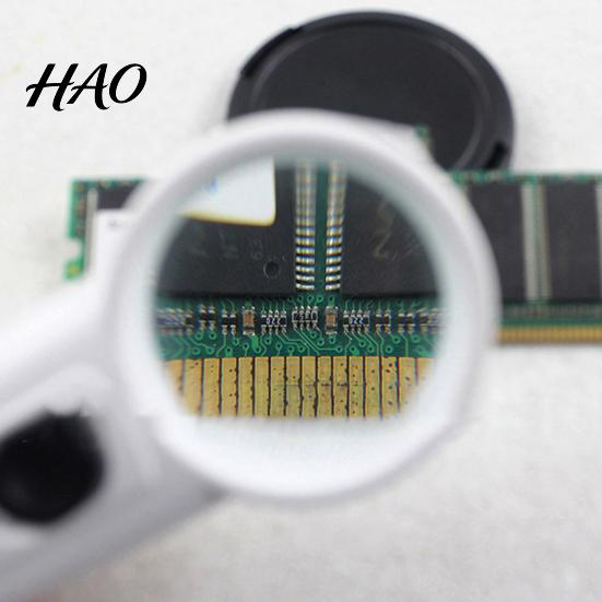 Handheld Magnifying Glass 1 Set Professional High-clarity 15X Magnifier Lens with 2 LED Light Illuminated Portable Mini Loupe Pocket Tool Reading
