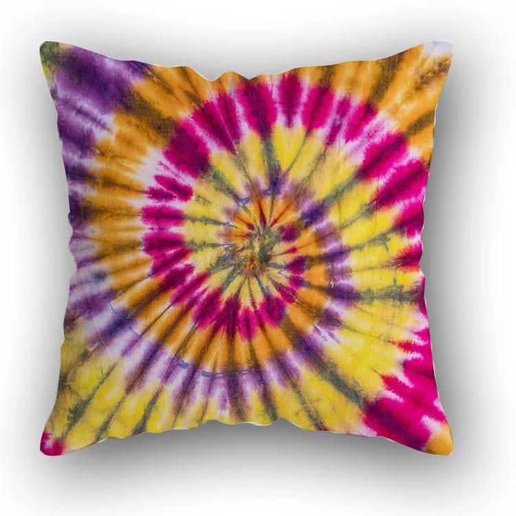 Sofa Bed  Square Pillowcases Home Decor Colorful Swirl  Bedroom Rainbow Decorative