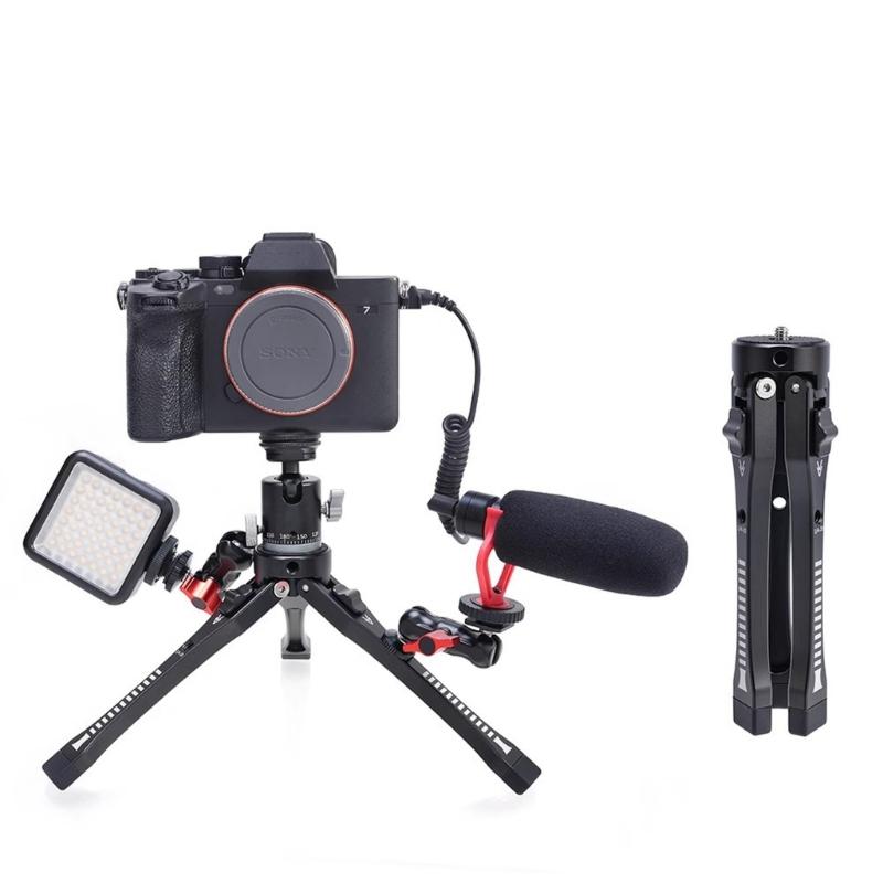 Tischstativ für Kamera und Telefon Handyhalterung Action-Kamera-Adapter Stabiler Griff Tragbares Tischstativ Desktop-Halterung