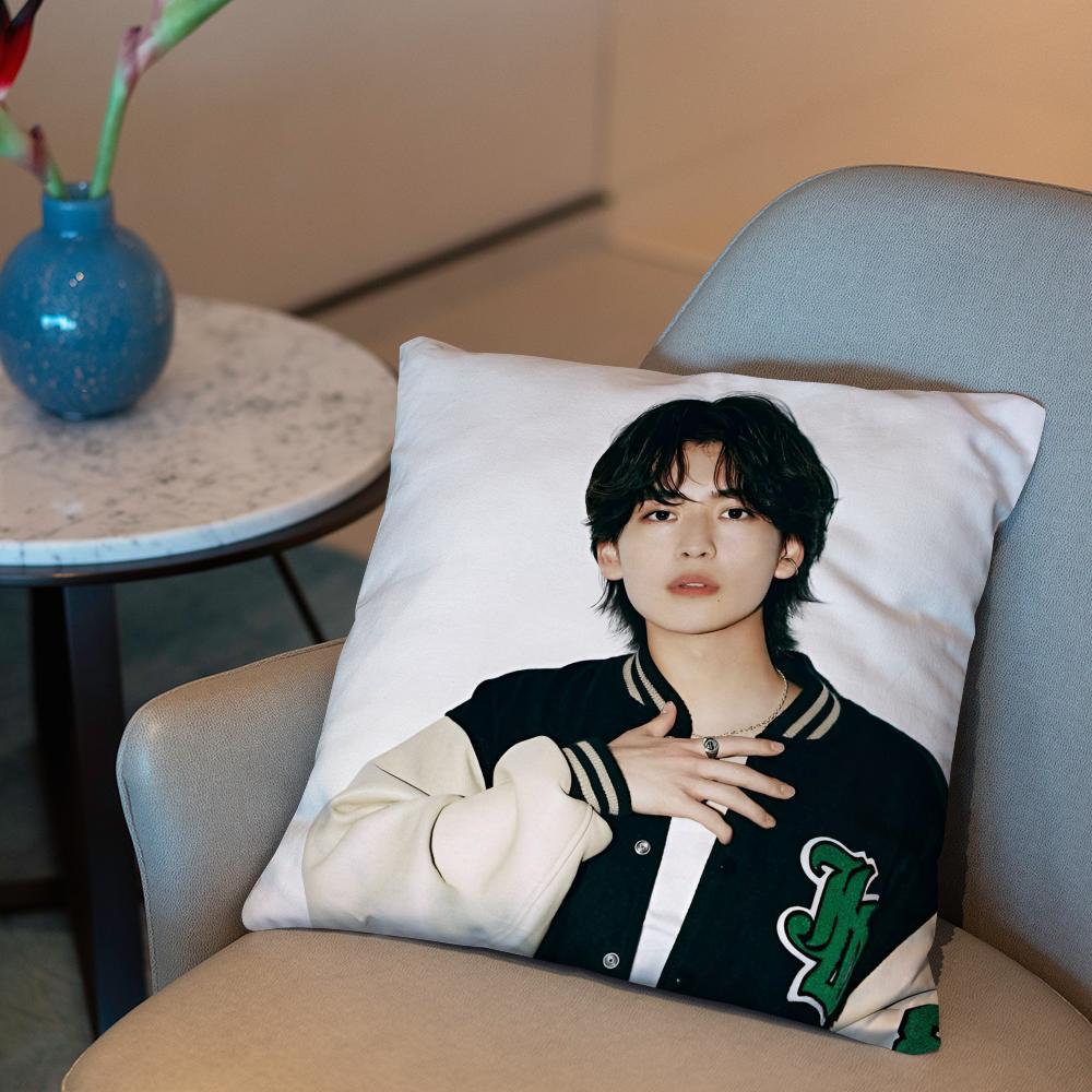 Takahashi Fumiya Cushion Cover 2-in-1 Reversible Plush Pillow Cover | Car/Sofa/Bed | Perfect Gift 12x12Inch