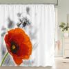 3D Beautiful Flower Printing Bathroom Curtain Polyester Waterproof With Hooks Home Decoration Shower Curtain Bathroom Screen