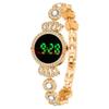 Exquisite Women's Electronic Watch Retro Rhinestone Wristwatch Ladies Business Watches  Gifts