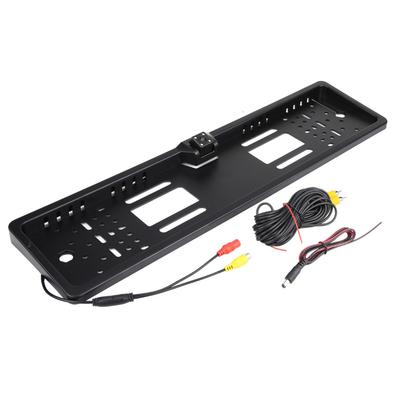 Marco de matrícula de número de automóviles europeos con cámara de marcha atrás LED para espejo retrovisor