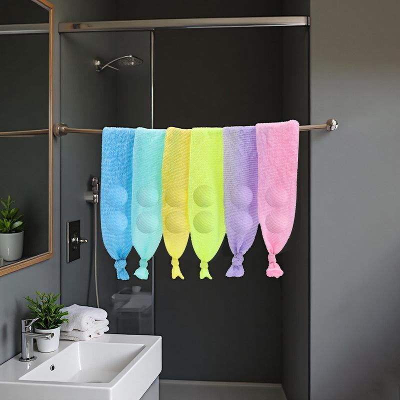 High Elasticity Frosted Long Shower Towel Shower Body Brush Bathing Massage Back Body Exfoliating Bathroom Wash Brush Bath Tools