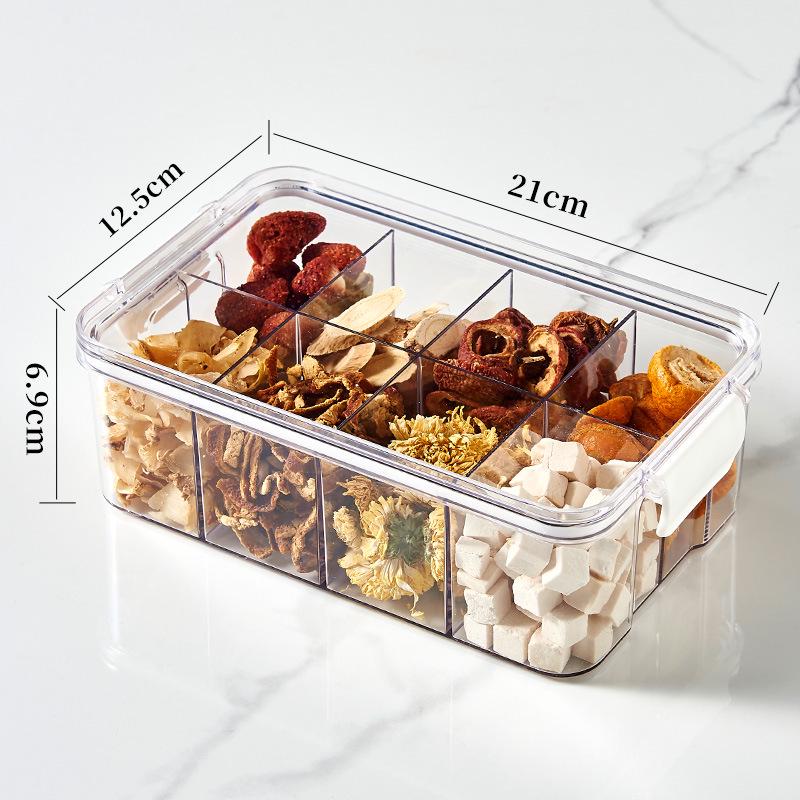 Floral Square Tea Box 460ml with Four Airtight Food-Grade Plastic Compartments