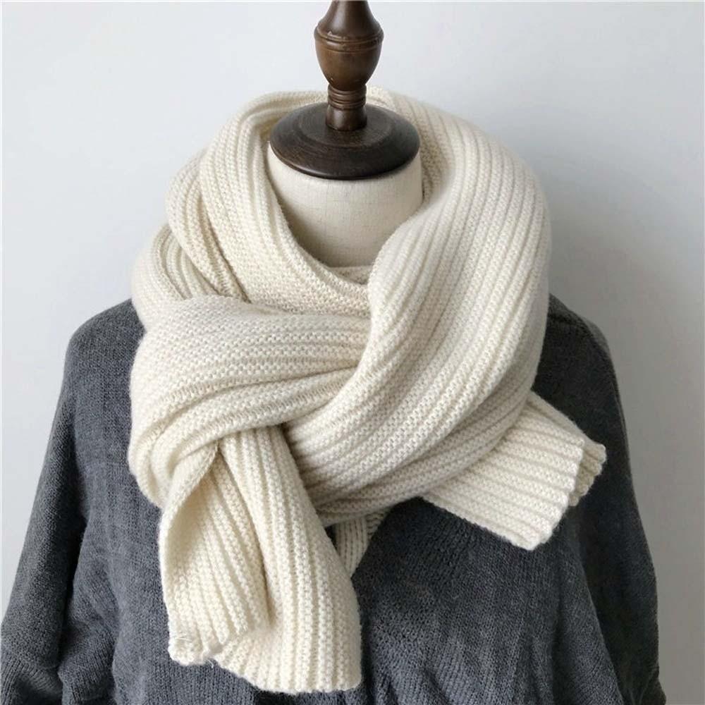 Acrylic Fibers Knitting Wool Scarf Polyester Winter Warmer Scarf  Windproof