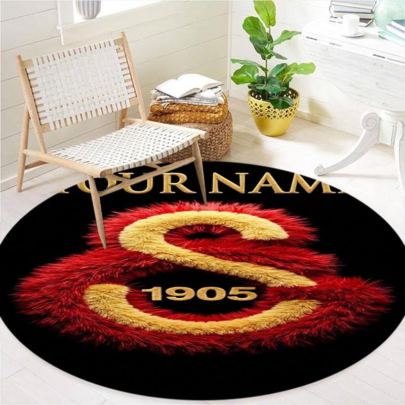Galatasaray S Custom Name Round Area Rug,Carpet Rug for Living Room Bedroom Sofa Playroom Decor,Non-slip Floor Mat