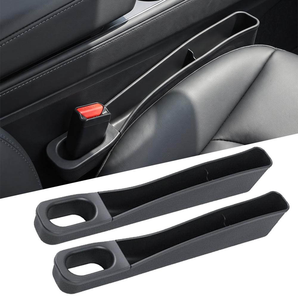 Car Seat Gap Filler Organizer TPE Side Seam Car Gap Filler Leakproof with Storage for Tesla Model 3 Highland Model Y Juniper