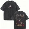 Gewaschenes Vintage Anime Black Clover Asta Grafikdruck T-Shirt Herren Damen Freizeit Baumwolle Oversized T-Shirt Männlich Retro Manga T-Shirts