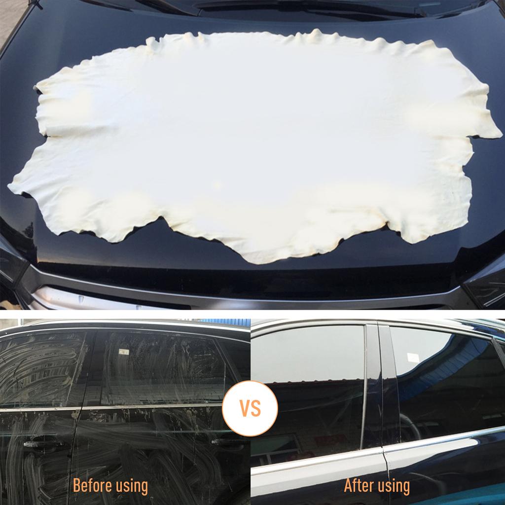 60x90cm Natural Suede Car Cleaning Cloth Genuine Leather Wash Suede Absorbent Quick-drying Towel Striped Cotton