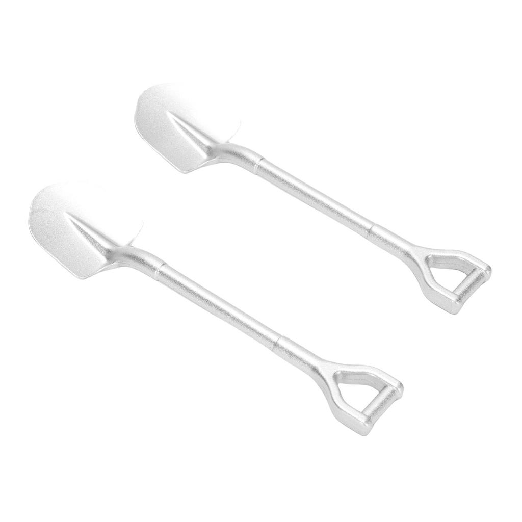 2PCS RC Simulation Metal Shovel Alloy RC Car Shovel Tool for 1 10 RC Crawler Decoration Accessories Black