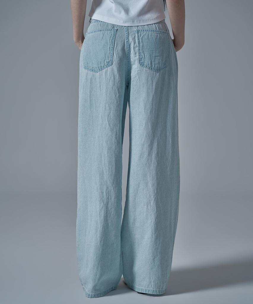 WAARFORWOMAN W1137 Linen Wide Denim Pants_Light Wash [Short Length Added]