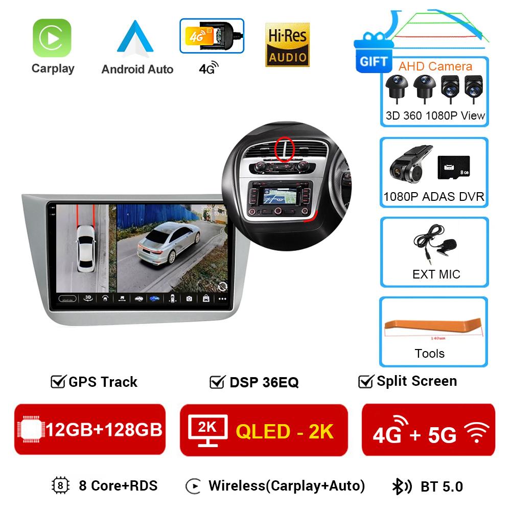 Car Radio Android 16 QLED Screen Qualcomm For Seat Leon 2 MK2 Altea XL 2004-2015 Car Stereo Head Unit DSP 48EQ Carplay NO 2din Hxqgn22